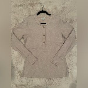Sundance Thin Rib Buttoned Henley in Oatmeal